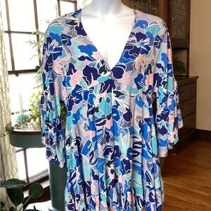 Label of Love Floral V-Neck Dress Resort - Cover Up - Top XL NWT